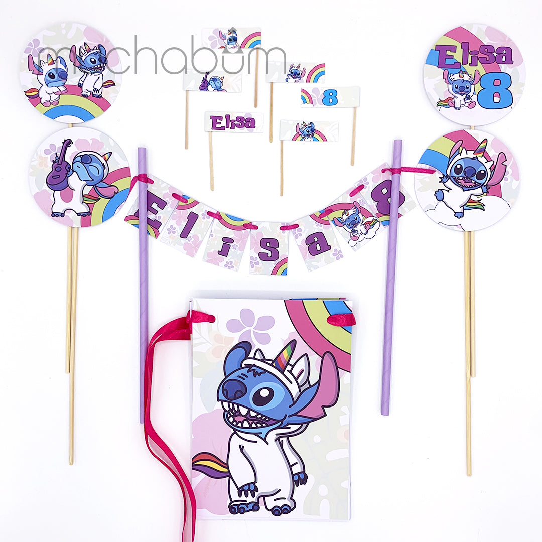 Stich con disfraz de unicornio