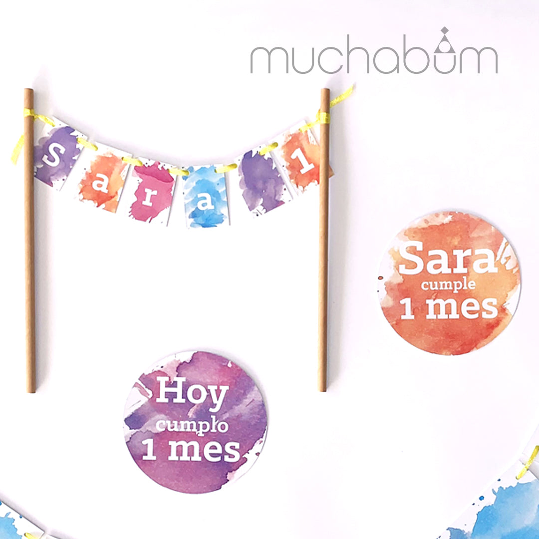 Cumplemes Acuarela