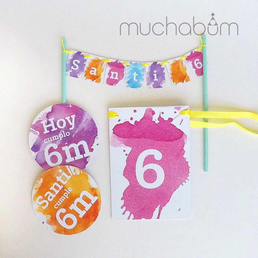 Cumplemes Acuarela