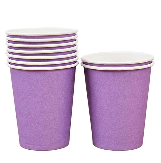 Vasos de cartón lila
